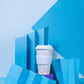 Blue takeaway cup