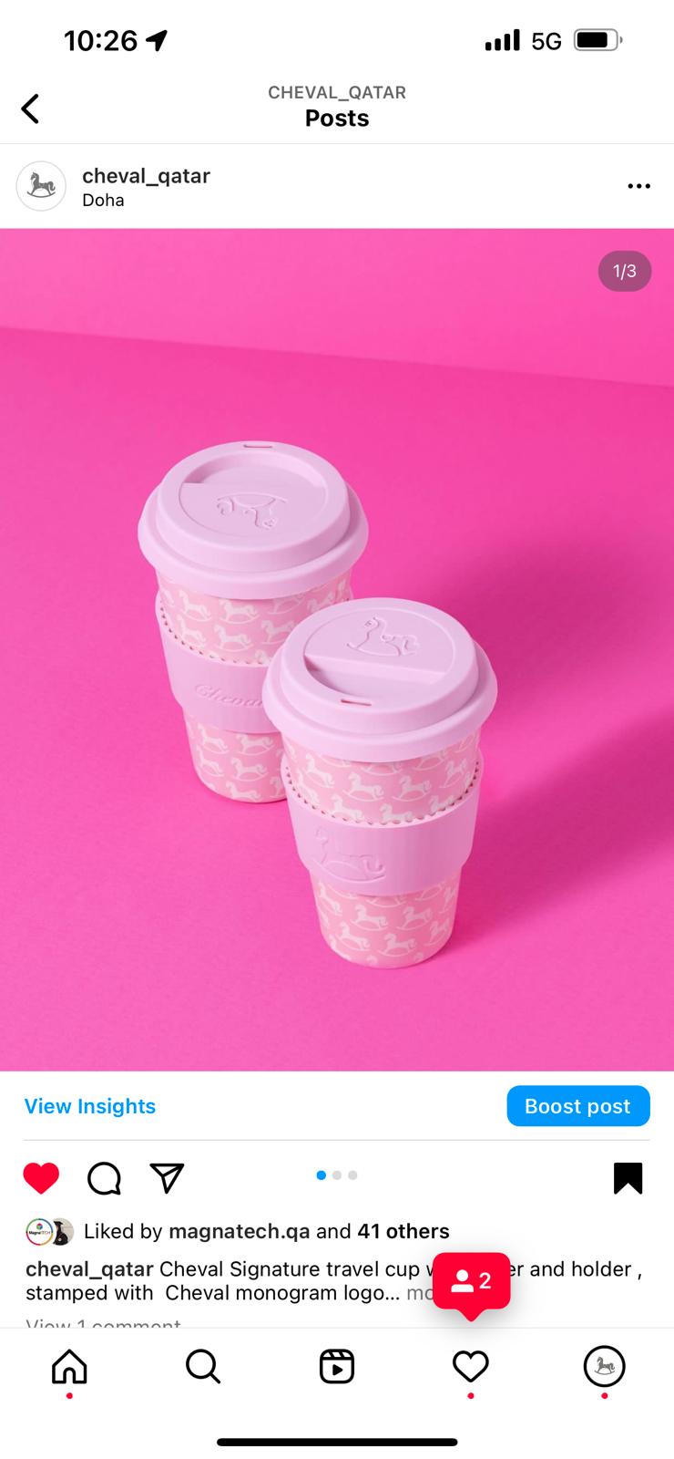 Pink Take away cup